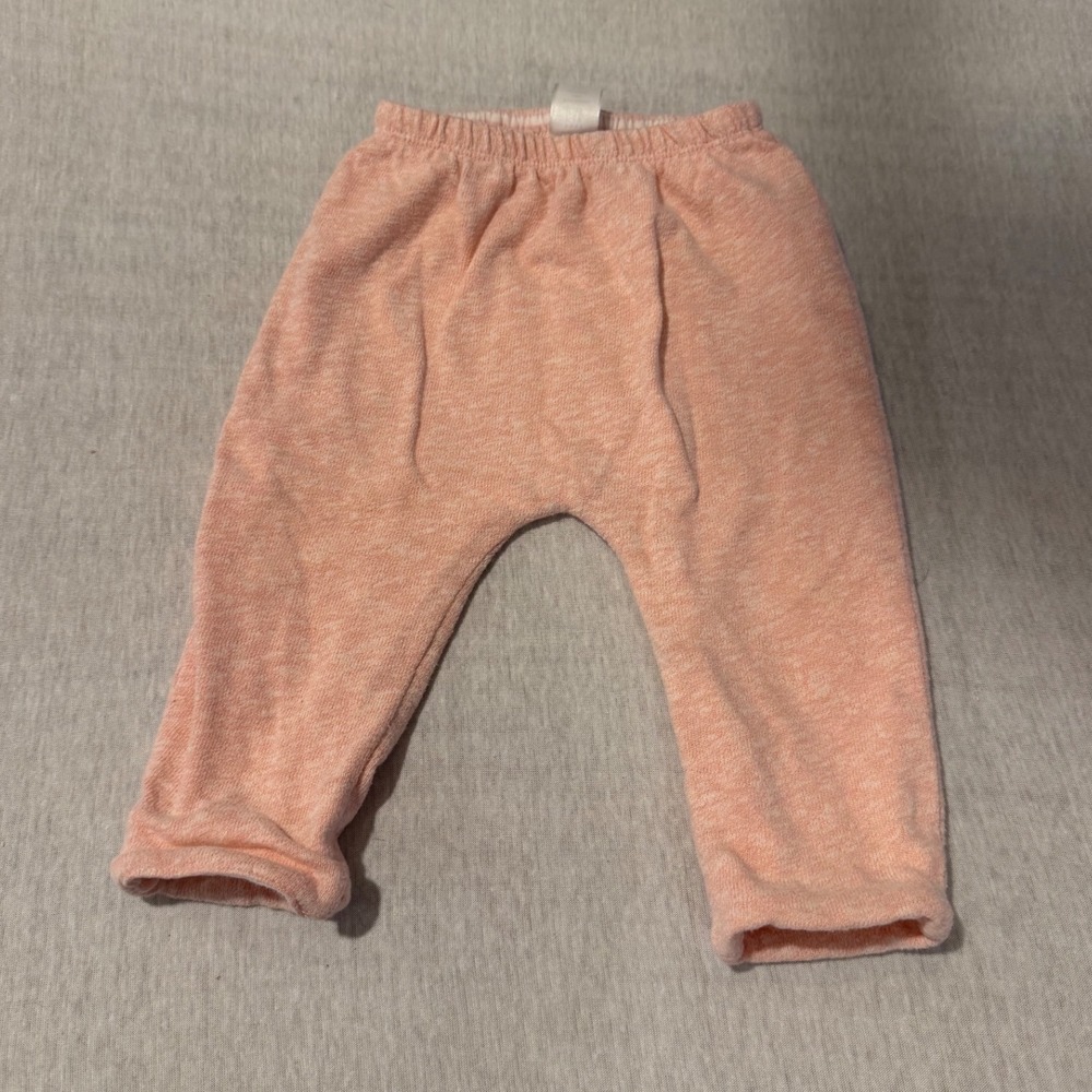 Baby Gap Reversible Pink Striped Heathered Peach Pants‎ 6-12 Months